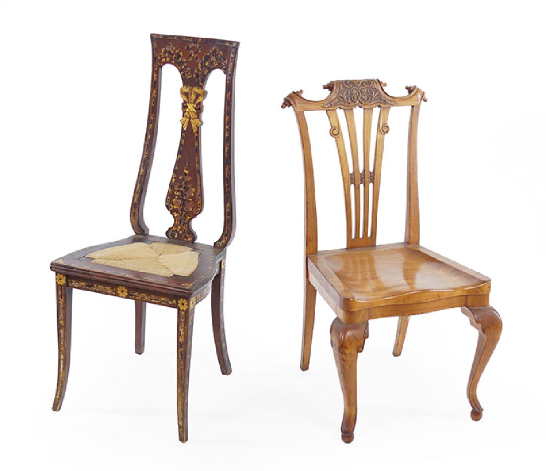 A Carved Maple Side Chair. (1 of 1)