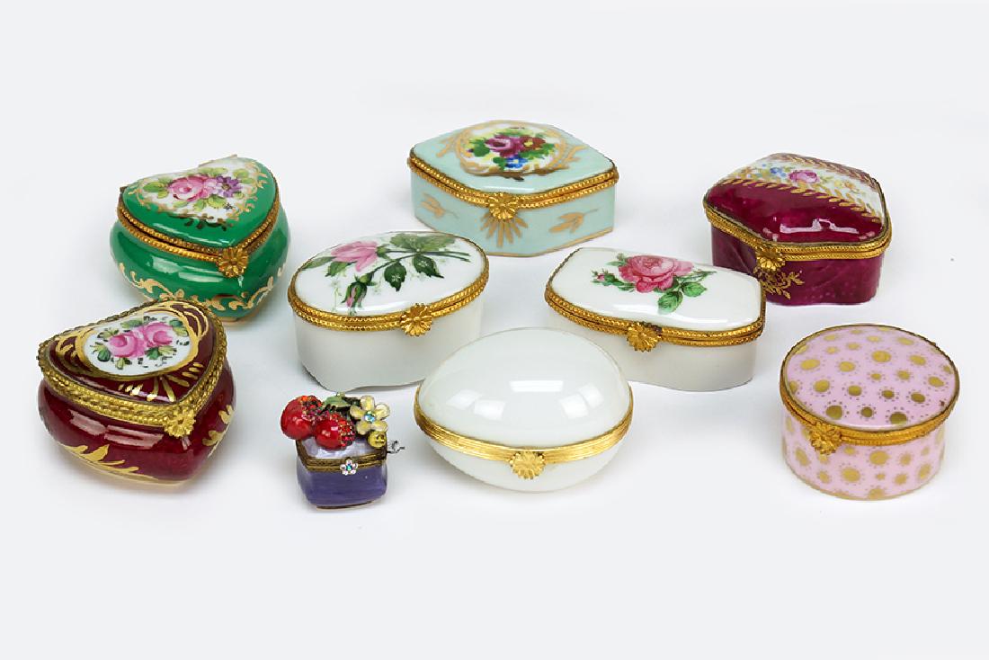A Collection of Eight Limoges Boxes. (1 of 1)