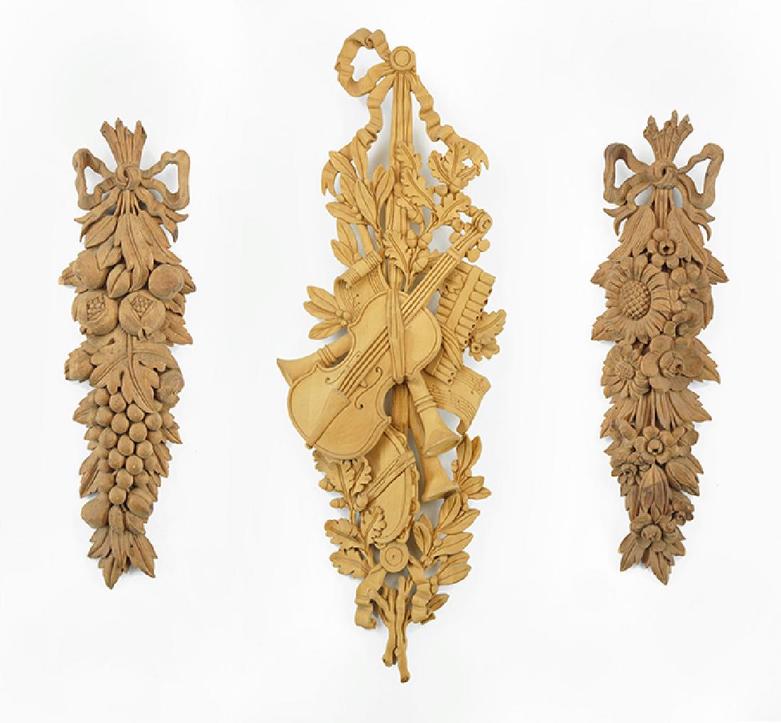 A Pair of Carved Wood Decorative Panels. (1 of 1)