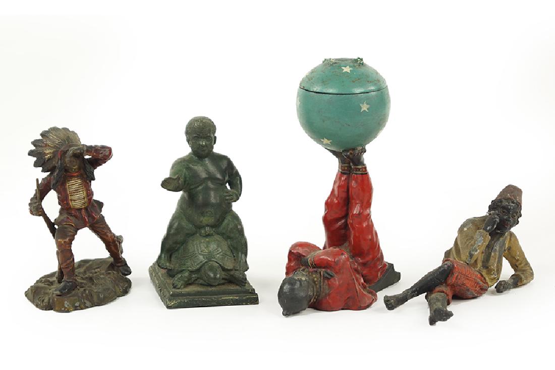 A Cold Painted Bronze Figure Of a Native American. (1 of 1)