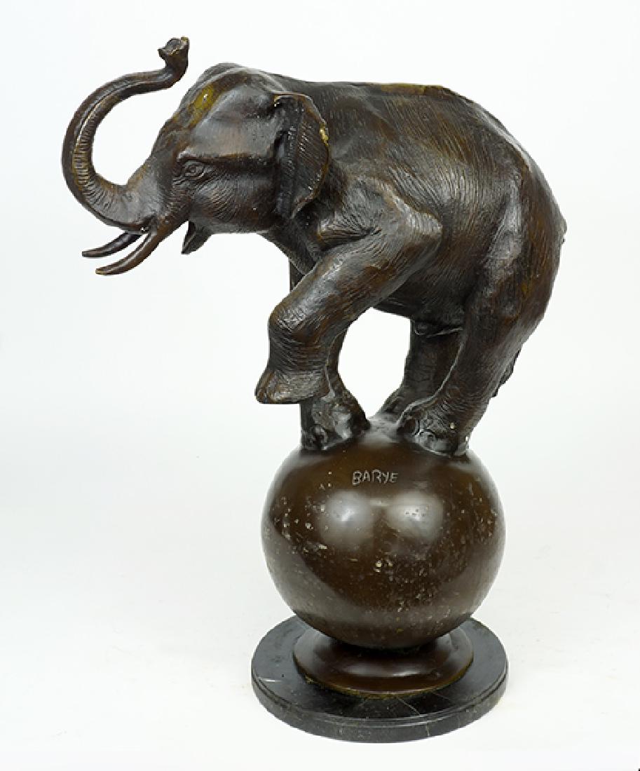 A Patinated Bronze Elephant. (1 of 1)