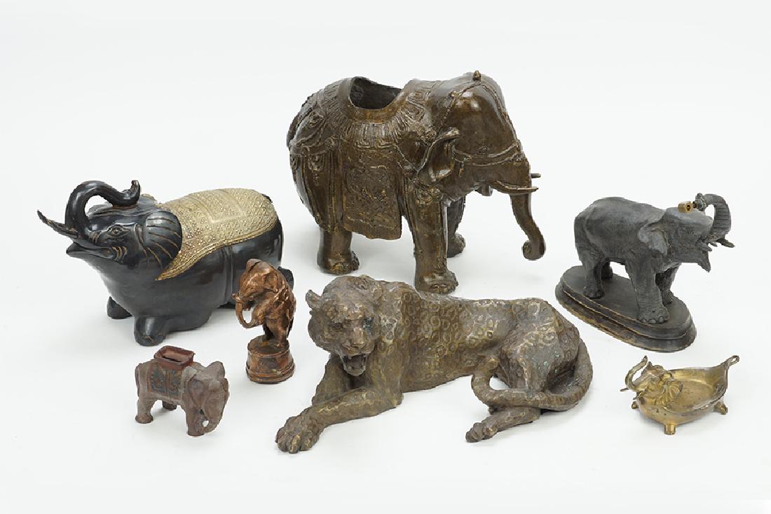 A Collection of Patinated Metal Elephants. (1 of 1)