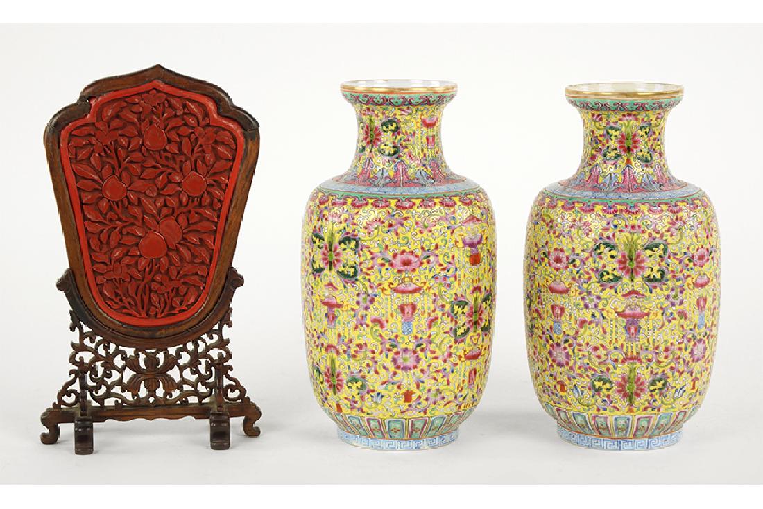 A Chinese Cinnabar Plaque. (1 of 1)