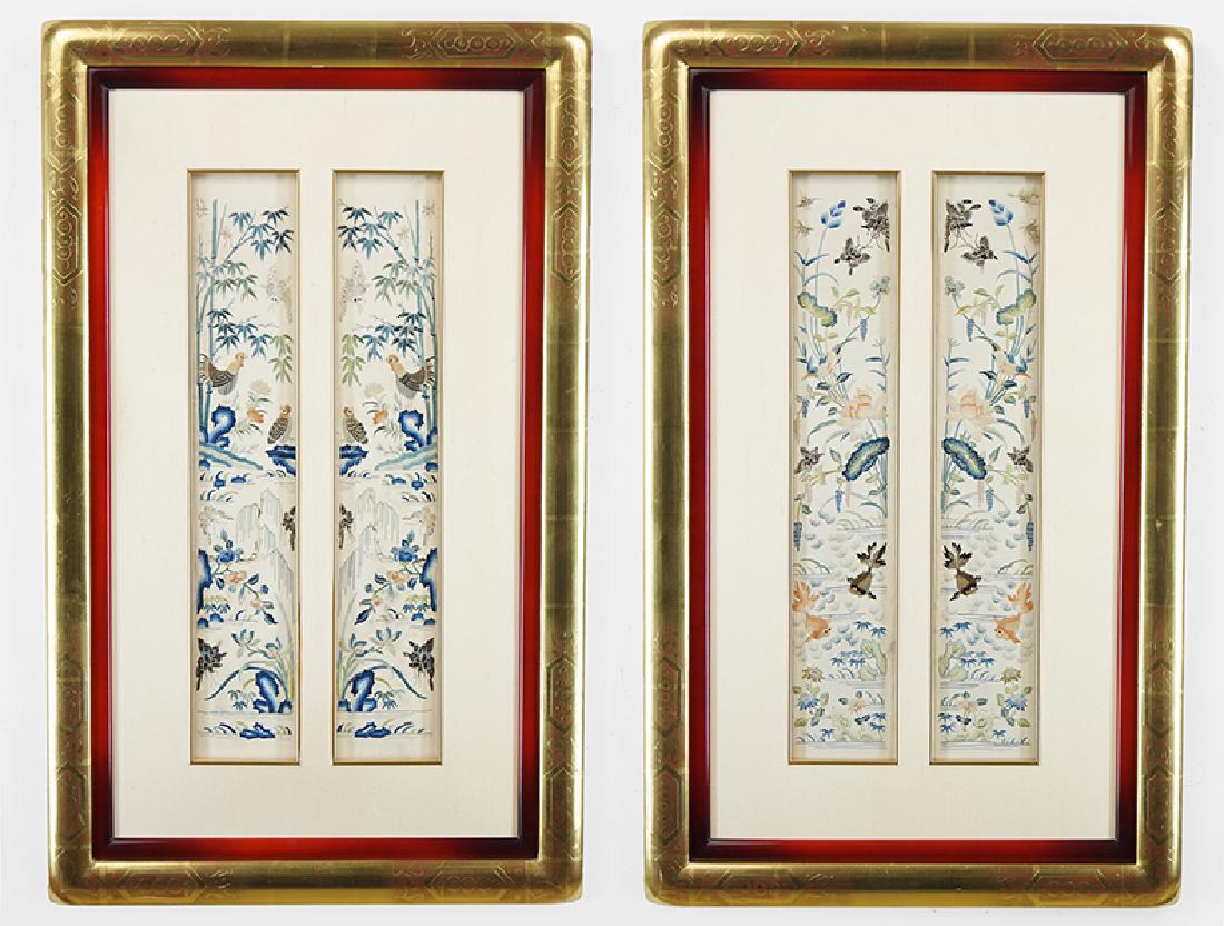 Two Pairs of Framed Kimono Sleeves. (1 of 18)