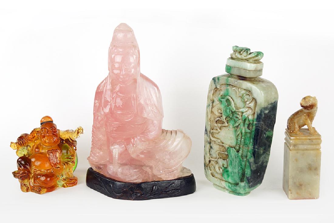 A Collection of Chinese Carved Stone Items. (1 of 1)