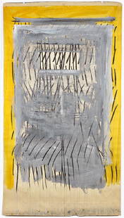 Ronaldo de Juan (Argentinian-American, 1931-1989): Ronaldo de Juan (Argentinian-American, 1931-1989) Untitled. Acrylic and charcoal on paper, circa 1975-76, unsigned, unframed 75" x 42"