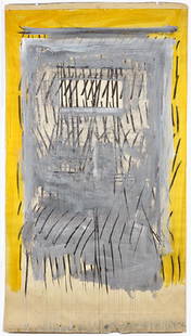 Ronaldo de Juan (Argentinian-American, 1931-1989): Ronaldo de Juan (Argentinian-American, 1931-1989) Untitled. Acrylic and charcoal on paper, circa 1975-76, unsigned, unframed 75" x 42"