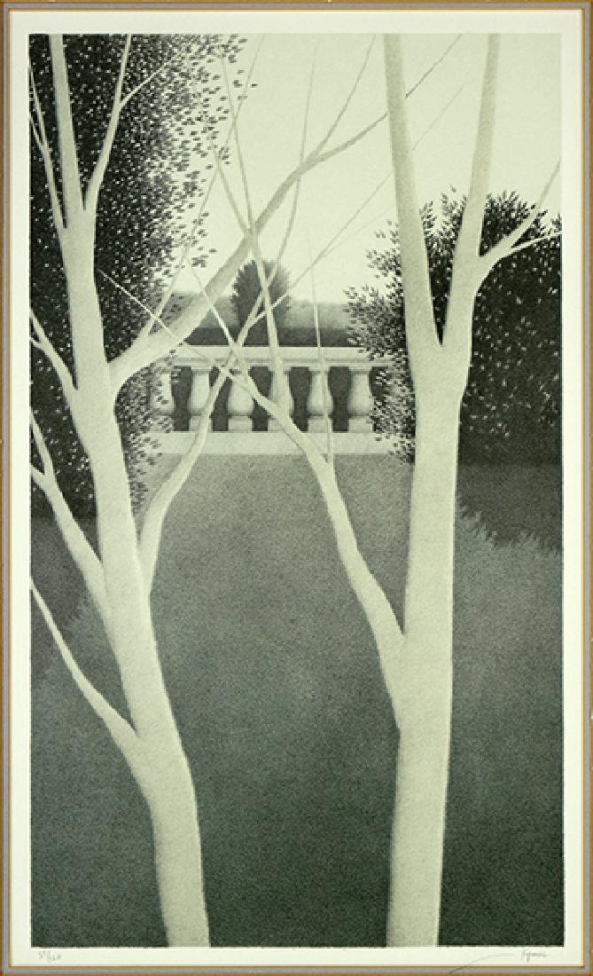Robert Kipniss (American, B. 1931) Balustrade.: Robert Kipniss (American, B. 1931) Balustrade. Lithograph, pencil numbered 25/120 lower left and pencil signed lower right 19" x 11" Frame: 30.75" x 22.5"