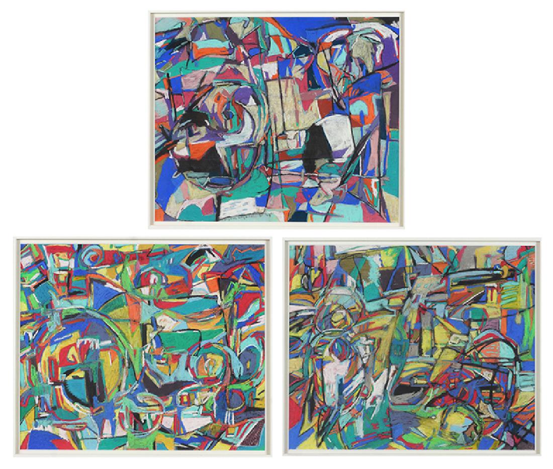 Mykul Anjelo (American, Contemporary) Three Pastels. (1 of 4)