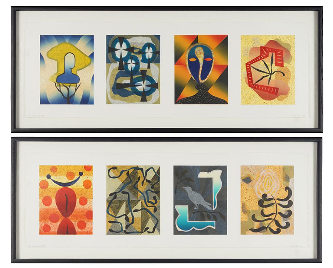 Li Lin Lee (American, B. 1955) Two Color Serigraphs. (1 of 3)