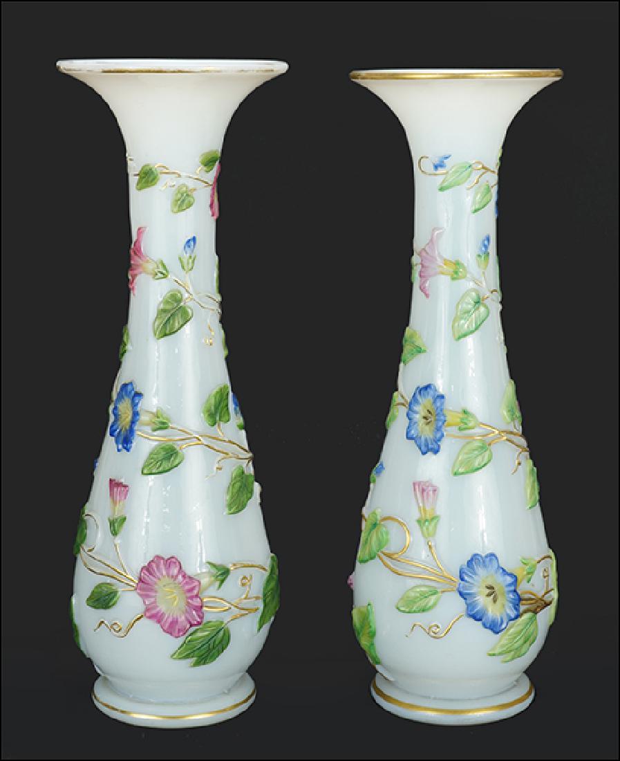 A Pair of Opaline Glass Vases. (1 of 1)