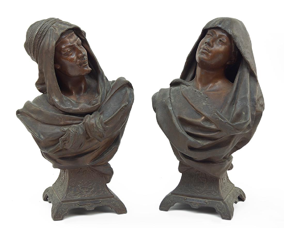 Rene Charles Masse (French, 1855-1913) A Pair of Busts. (1 of 1)