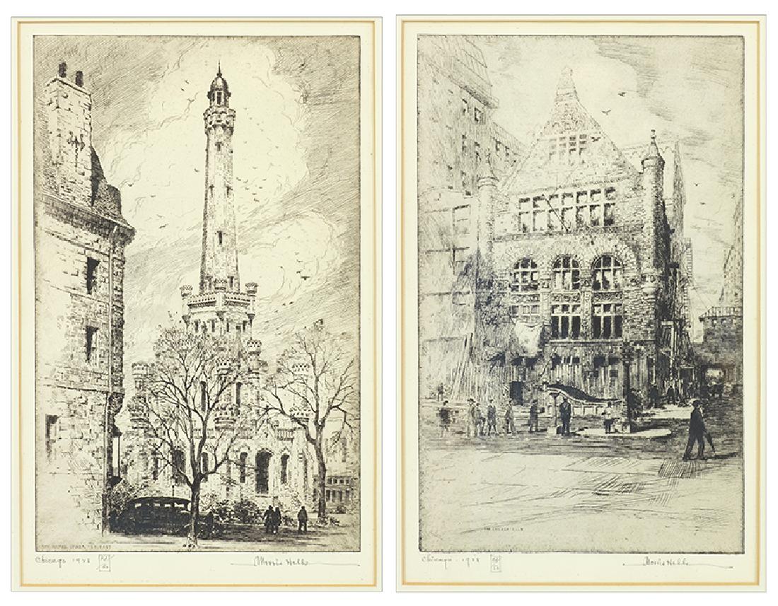Morris Henry Hobbs (1892-1967) Two Chicago Etchings. (1 of 12)