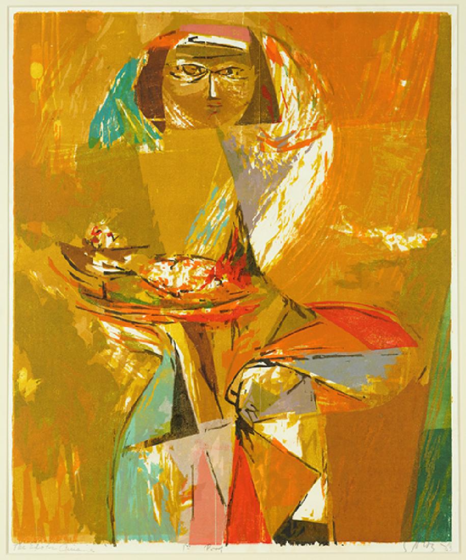 Seong Moy (Chinese-American, 1921-2013) The Exotic: Seong Moy (Chinese-American, 1921-2013) The Exotic Cuisine. Color woodcut printed on soft laid Japan, pencil signed lower right, dated '63, titled, and inscribed '1st proof', unframed. With full margi