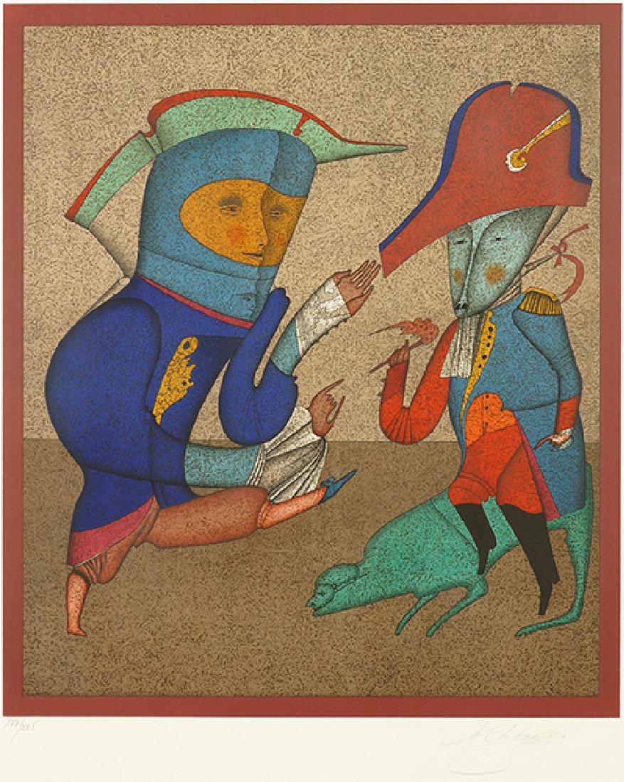 Mikhail Chemiakin (Russian, B. 1943) Blue General. (1 of 1)