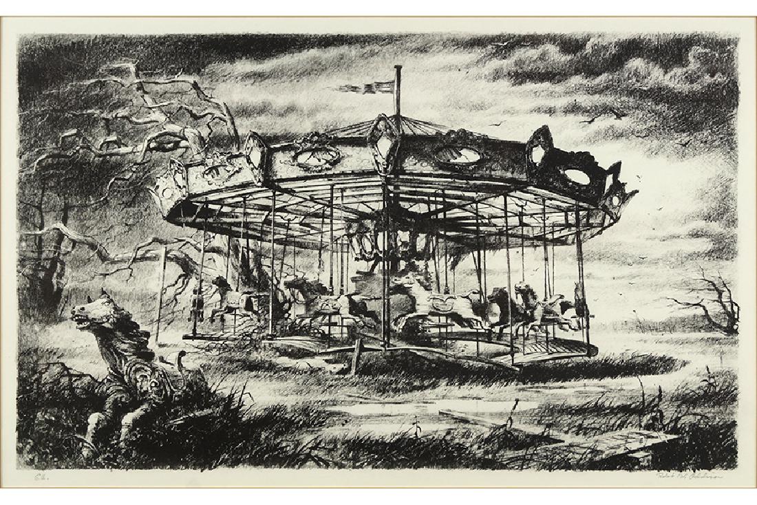 Robert Addison (American, 1924-1988) Where Have All the: Robert Addison (American, 1924-1988) Where Have All the Children Gone?. Lithograph, pencil signed lower right and inscribed 'E.A.'. Provenance: Merrill Chase Galleries, Chicago 15.25" x 25.25" Frame: