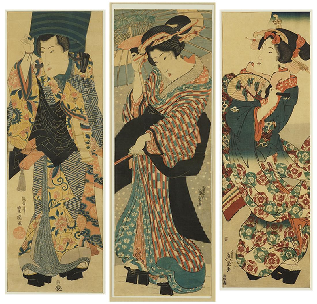 Artist Unknown (Japanese, 19th Century) Three Diptychs. (1 of 3)