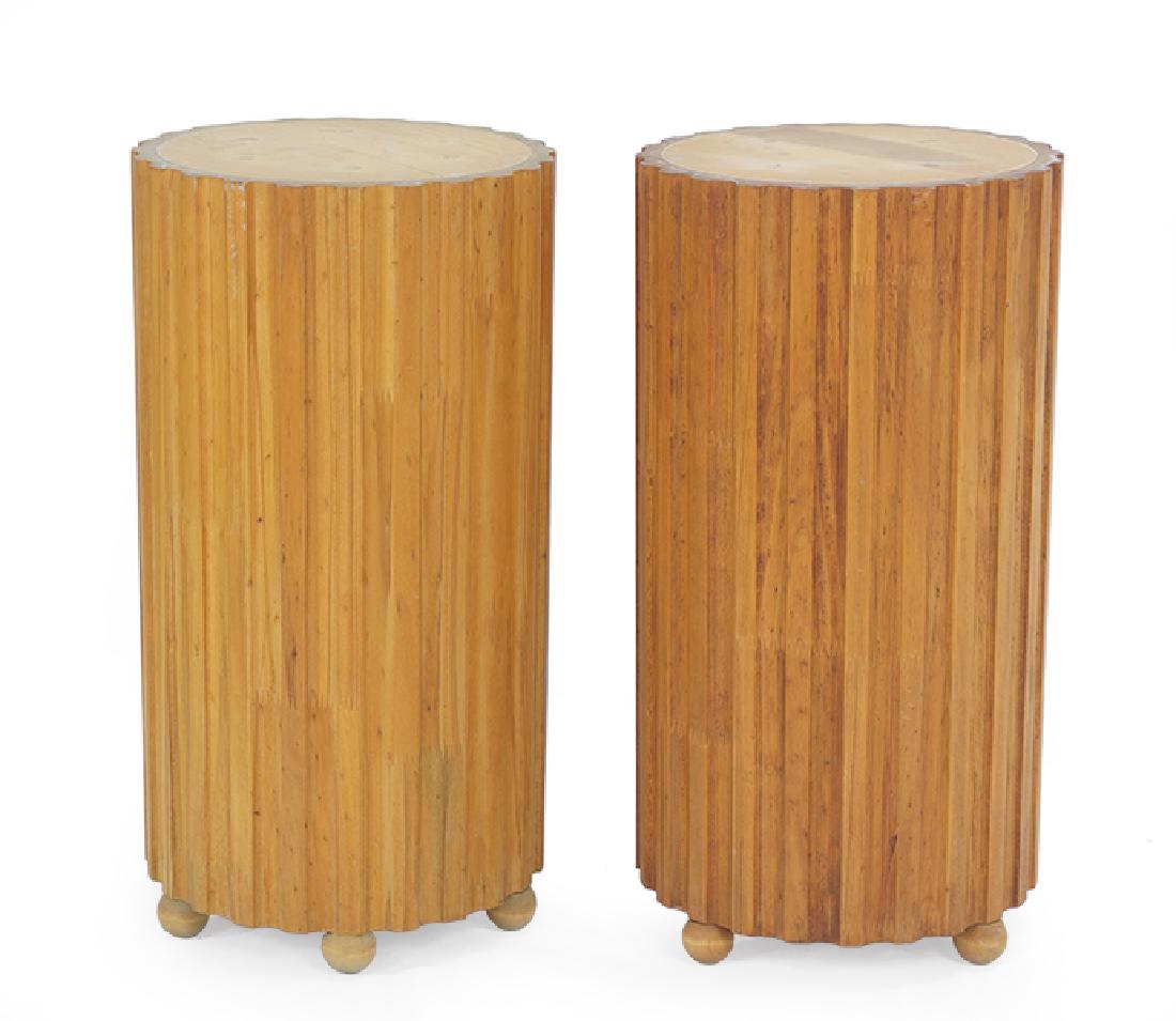 A Pair of Fluted Wood Column Pedestals. (1 of 6)