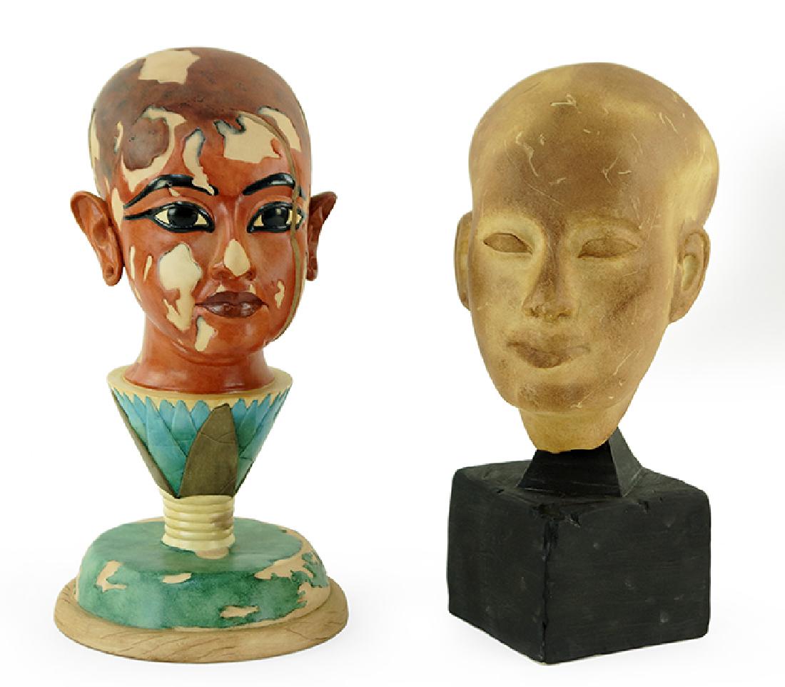 A Boehm Porcelain Bust of the Egyptian Child King.: A Boehm Porcelain Bust of the Egyptian Child King. Limited edition, numbered 2. Together with a Boehm porcelain bust of the Boy King Tutankhamen, limited edition, numbered 3 Height: 11.5"