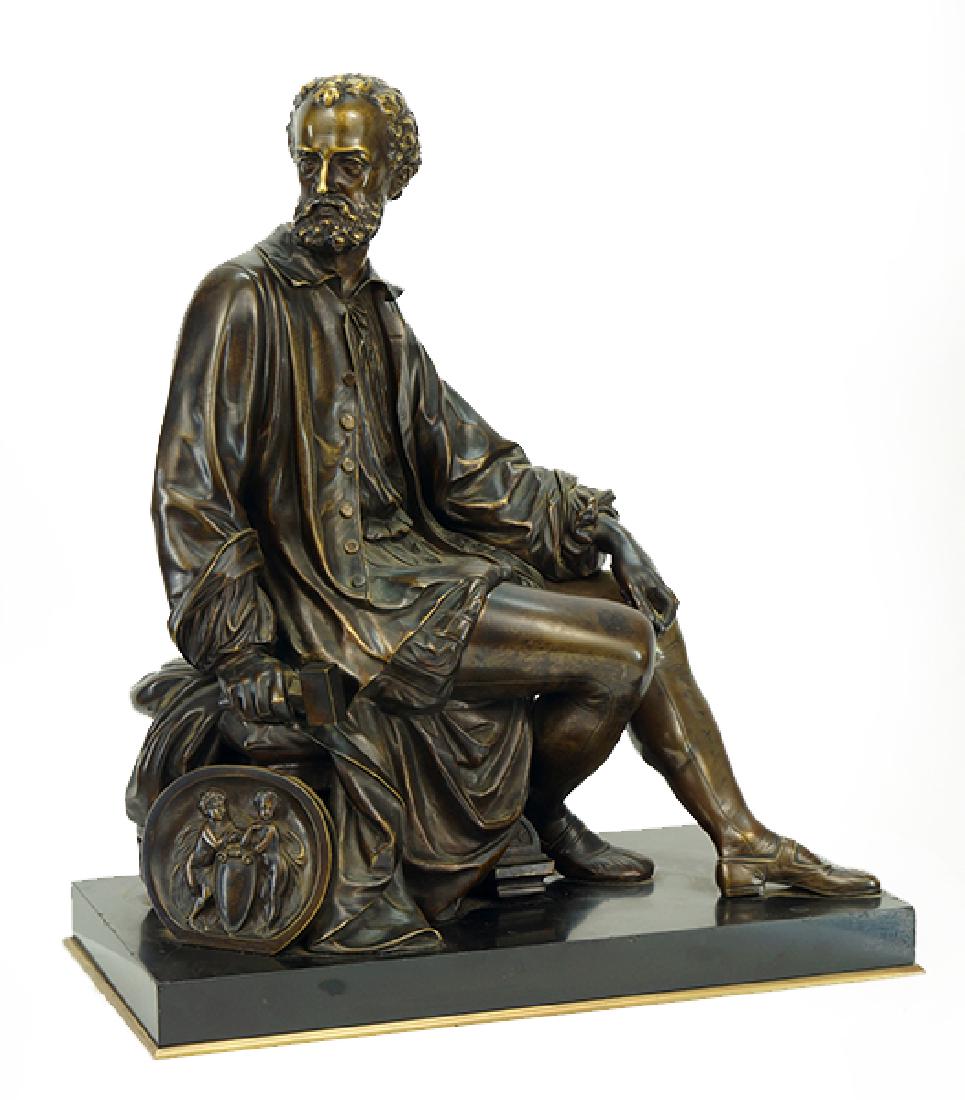 A Patinated Bronze Figure of a Sculptor. (1 of 1)