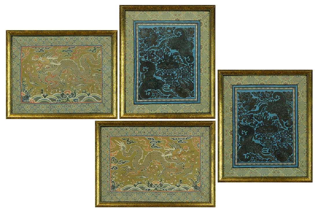 A Pair of Chinese Embroidered Silk Panels. (1 of 14)