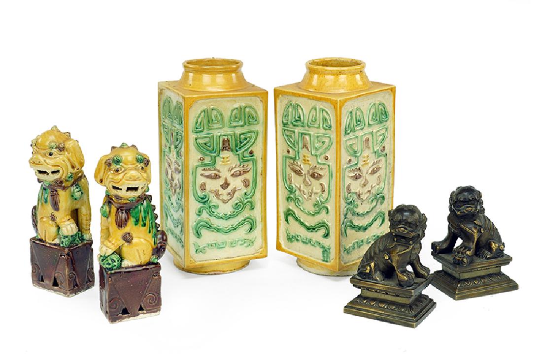 A Pair of Chinese Cong Vases. (1 of 8)