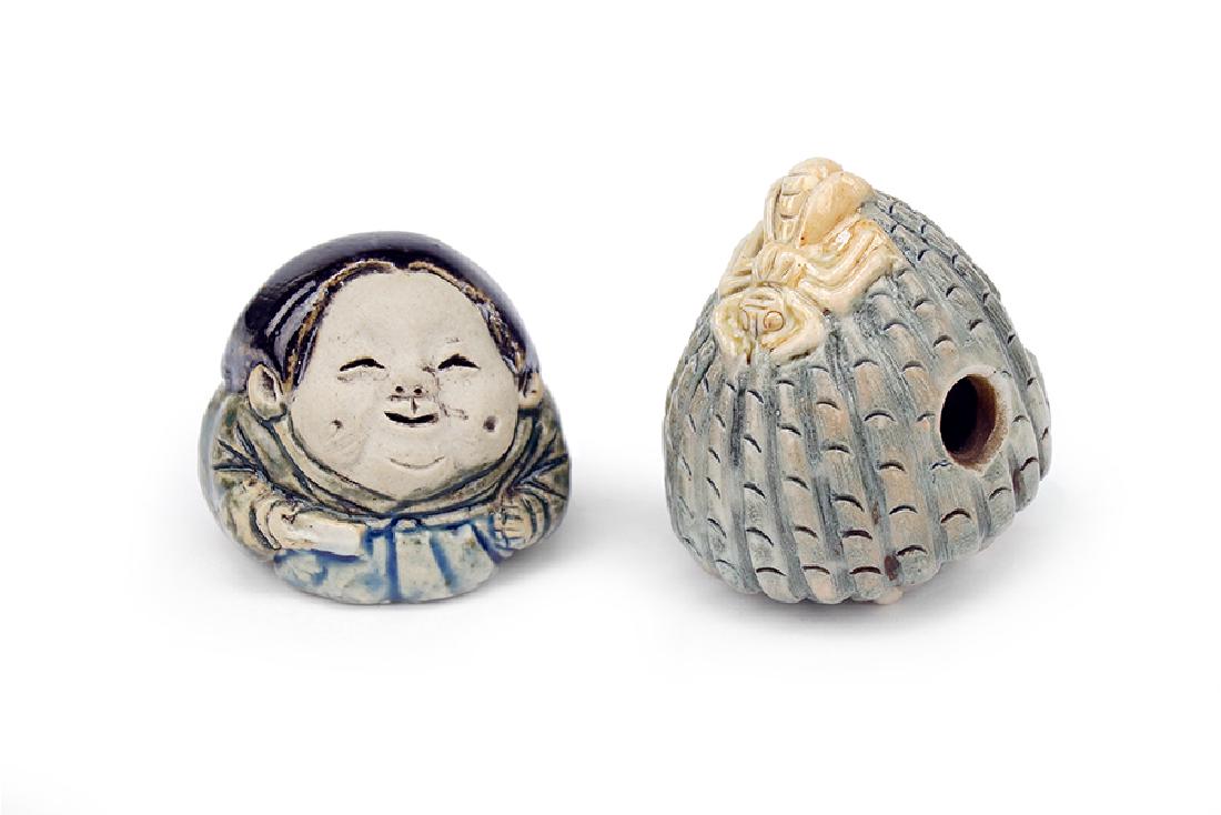 Two 19th Century Ceramic Netsukes. (1 of 1)