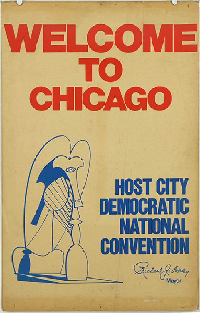A 1968 Democratic National Convention Sign. (1 of 1)