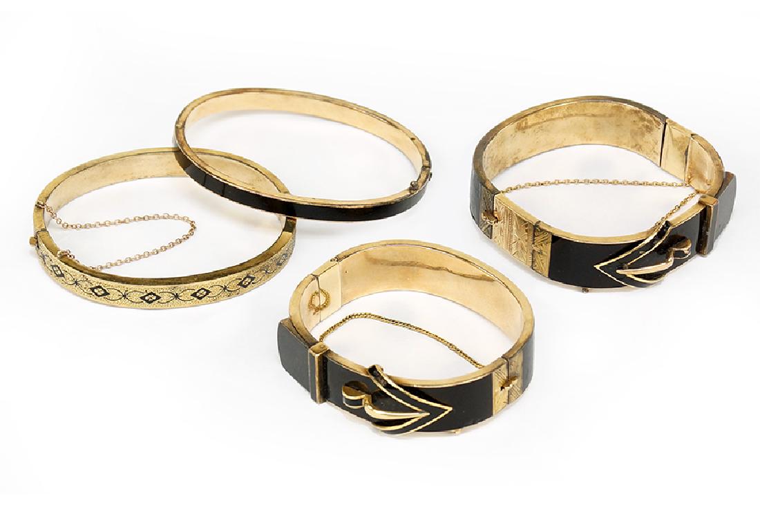 A Near Pair of Victorian Mourning Bracelets. (1 of 1)