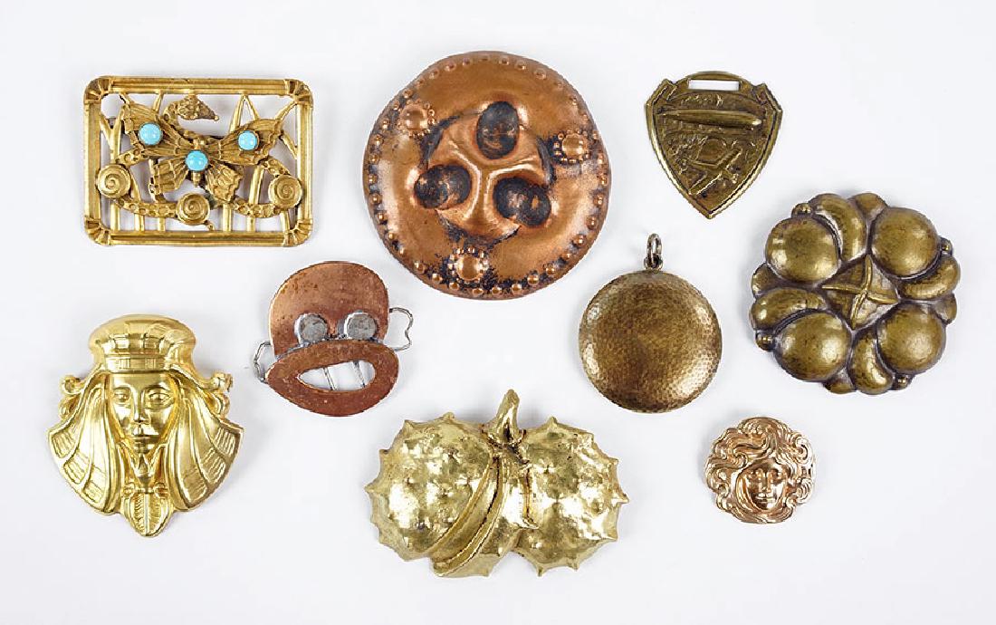 Two Arts & Crafts Style Circle Brooches. (1 of 1)