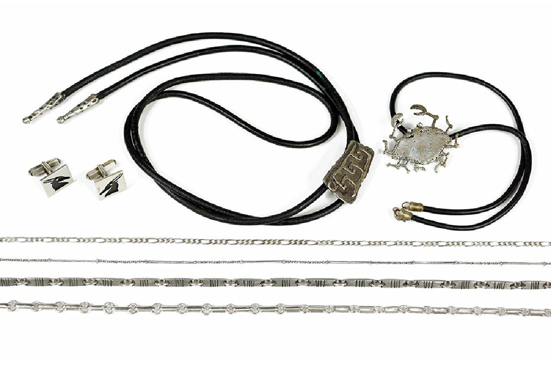 Three Sterling Silver Link Chain Necklaces. (1 of 1)