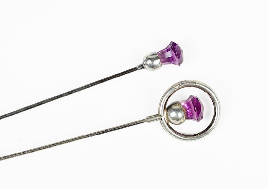 Two English Silver Hat Pins. (1 of 1)
