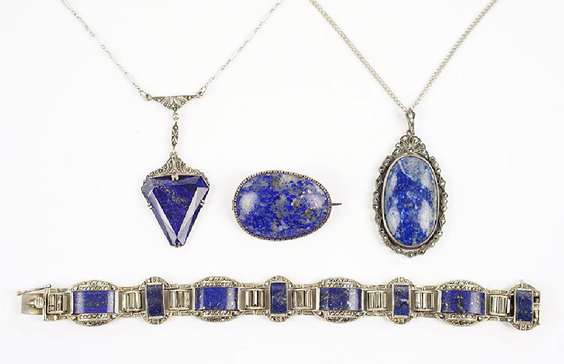 An Art Deco Lapis, Marcasite, And Sterling Silver (1 of 1)