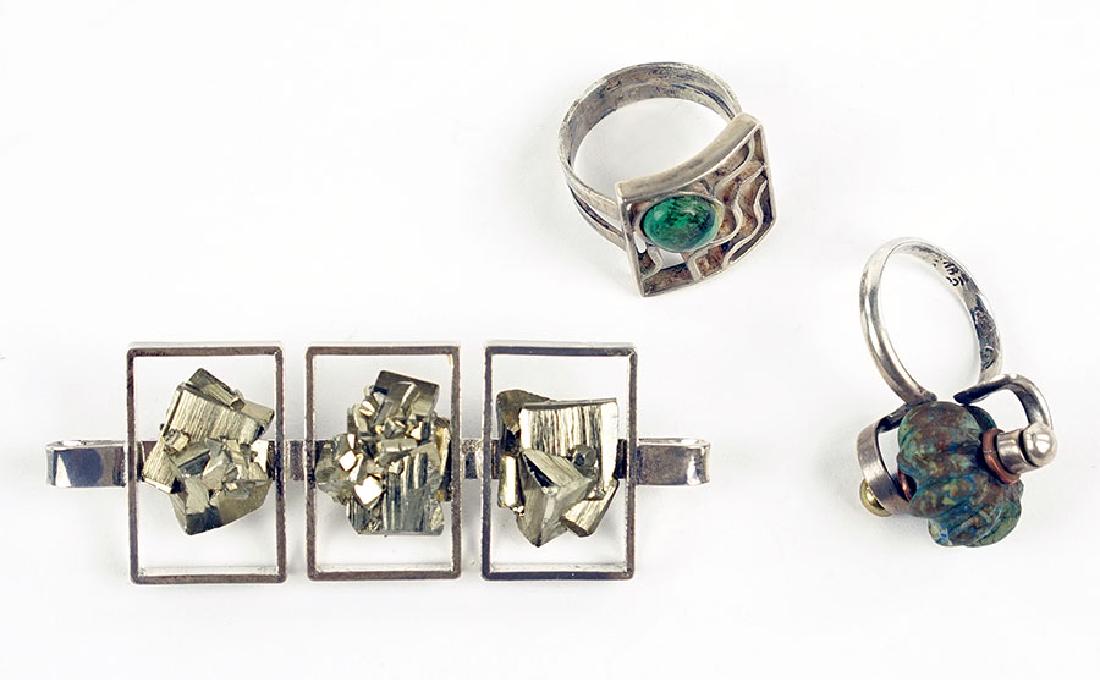 A German Pyrite And Sterling Silver Brooch. (1 of 1)