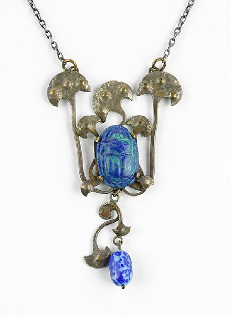 An Egyptian Revival Scarab Necklace. (1 of 1)
