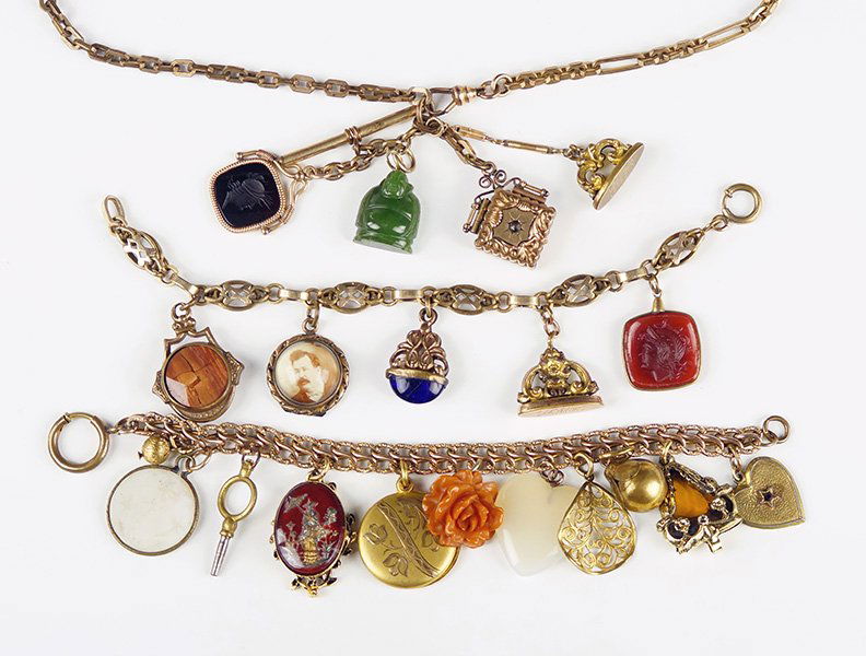 Two Victorian Goldfilled Charm Bracelets. (1 of 1)