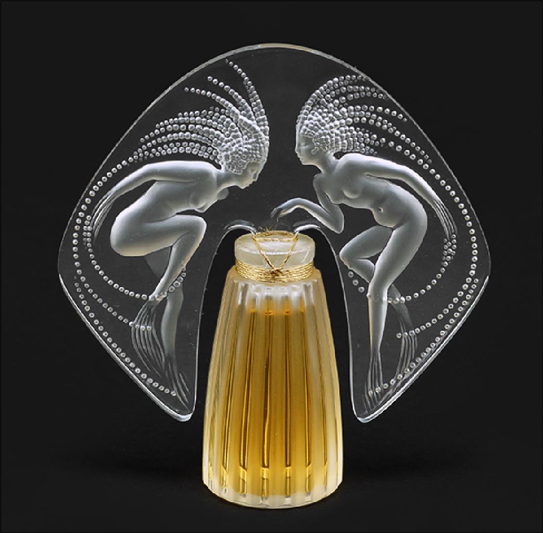 A Lalique Frosted and Clear Crystal 'Ondines' Perfume (1 of 8)