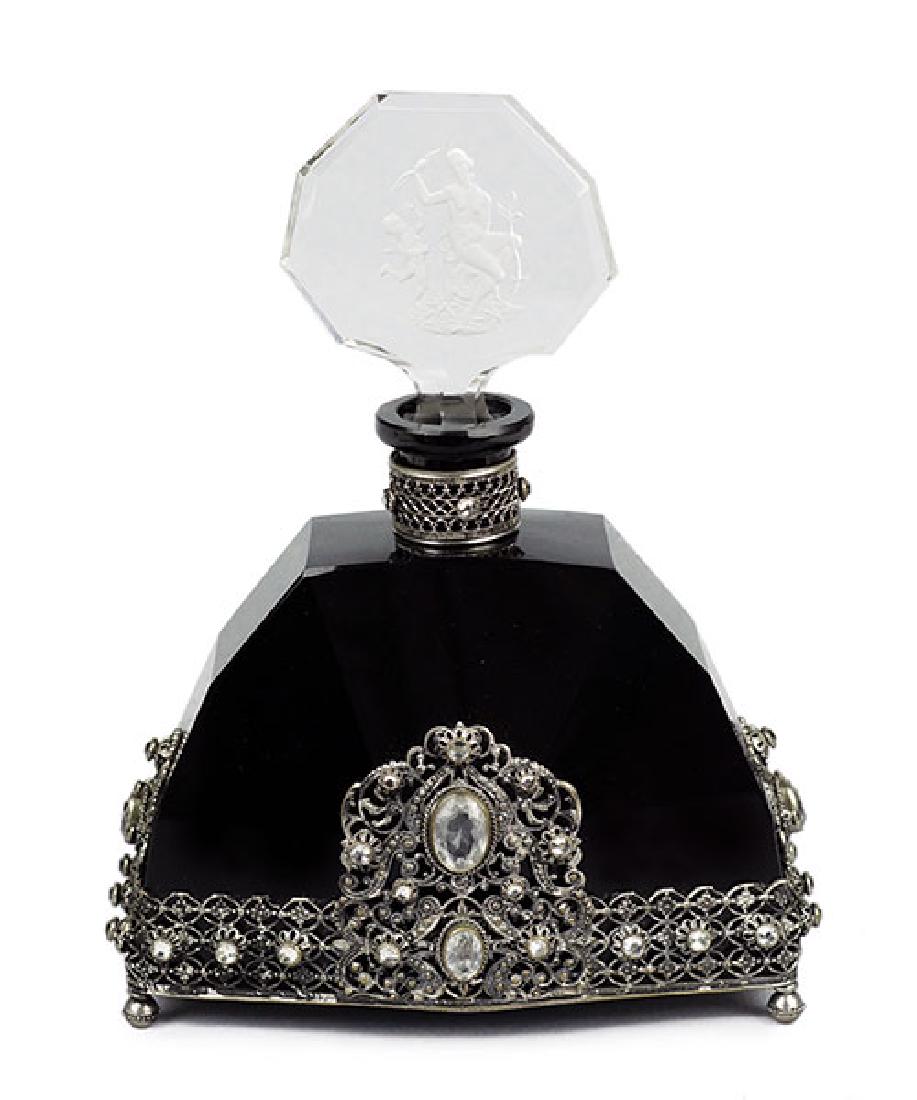 A 1920s Hoffmann-Czechoslovakian Black Crystal Perfume (1 of 1)