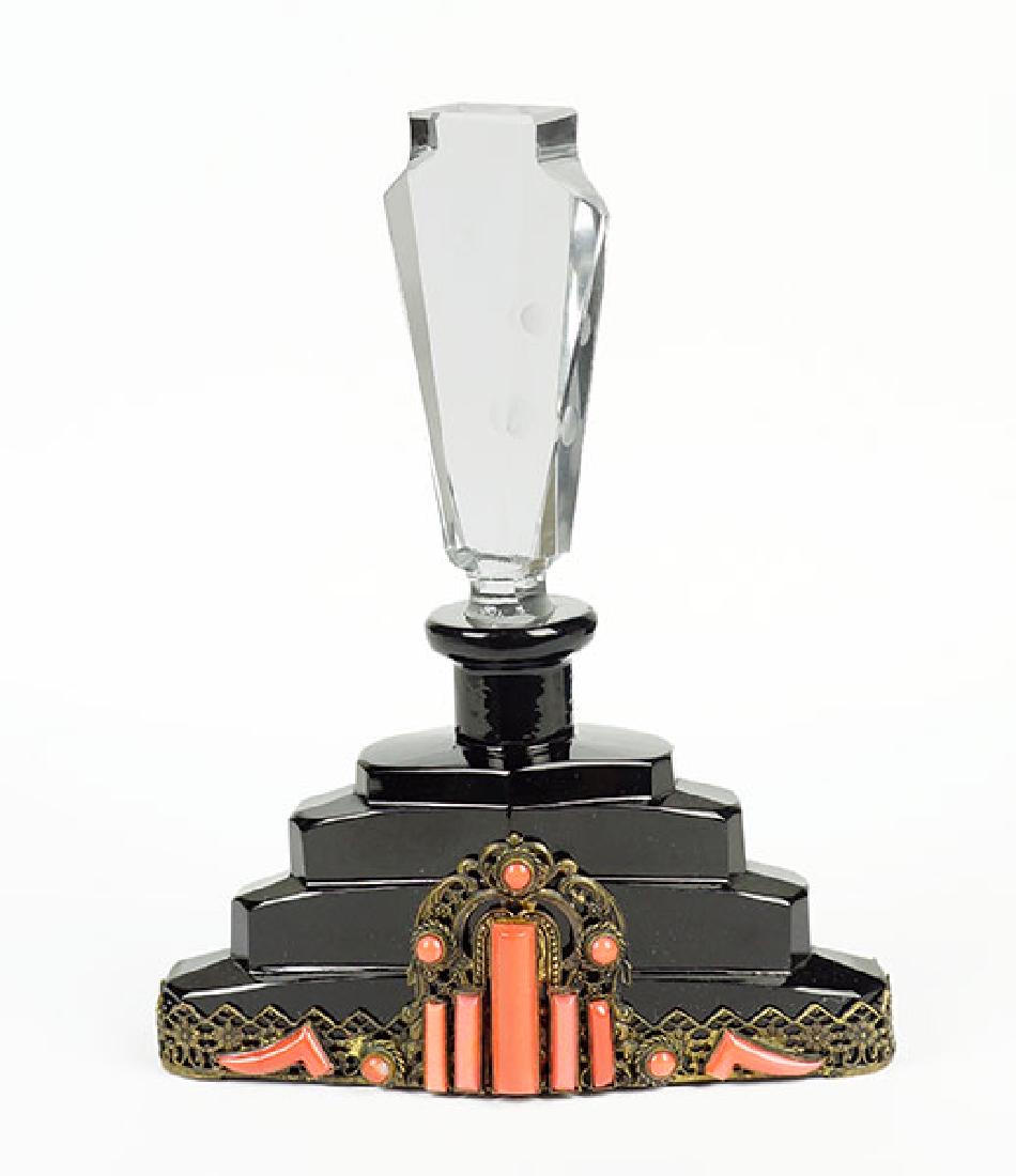 A 1920s Hoffmann Czechoslovakian Black Crystal Perfume (1 of 1)