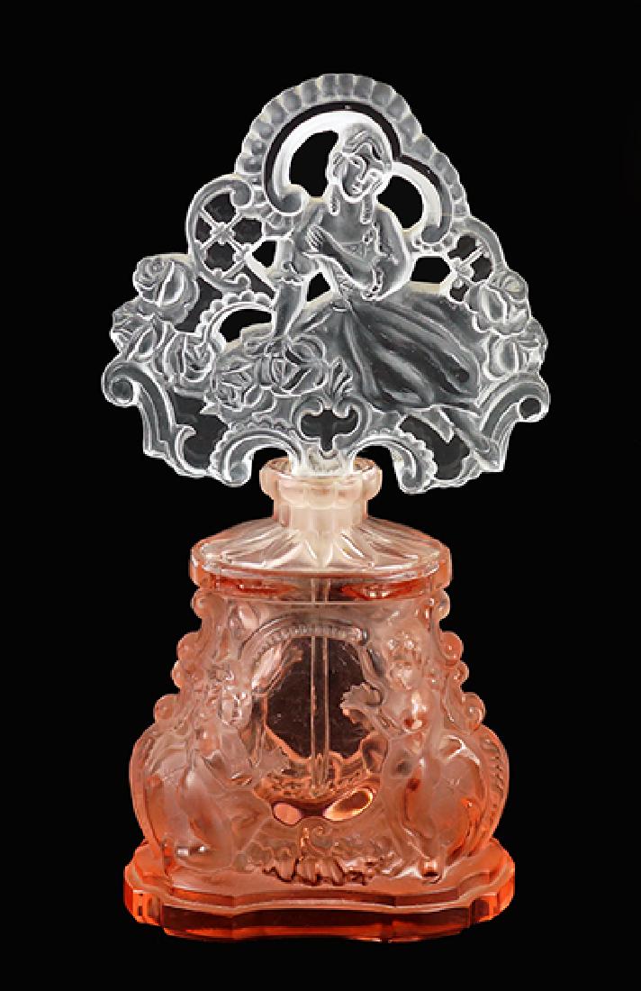 A 1930s Czechoslovakian Pink Crystal Perfume Bottle. (1 of 1)