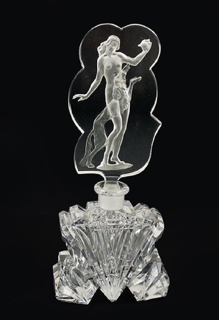 A 1930s Czechoslovakia Clear Crystal Perfume Bottle. (1 of 1)