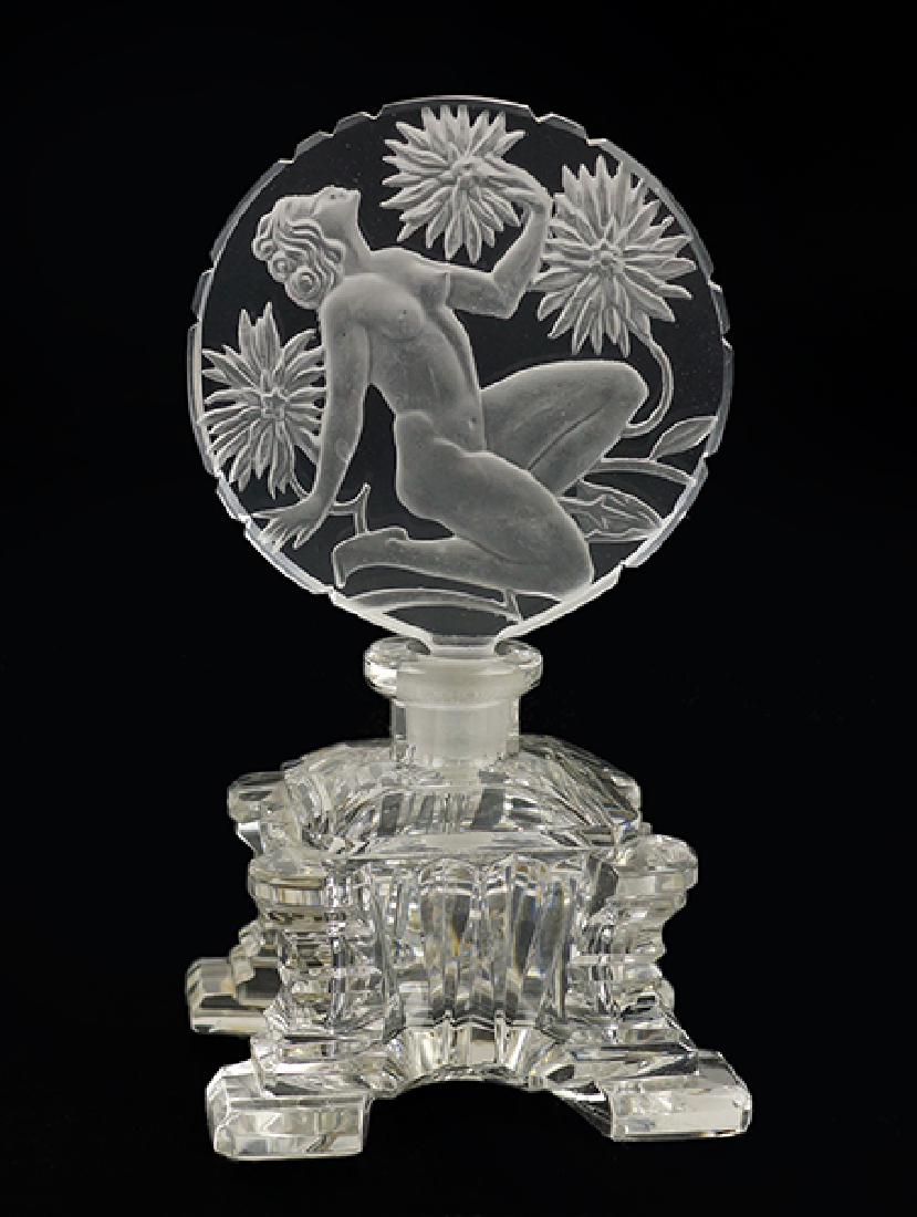 A 1920s Czechoslovakia Clear Crystal Perfume Bottle. (1 of 1)
