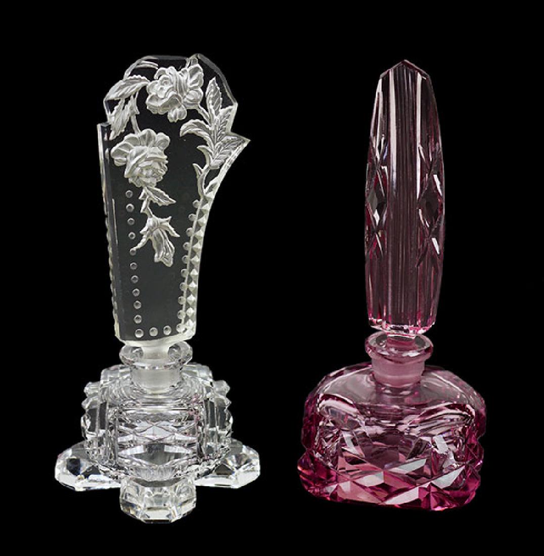 Two Czechoslovakian Crystal Perfume Bottles. (1 of 1)