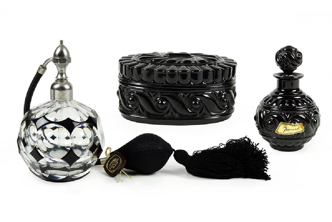 A Baccarat Black Crystal Perfume Bottle. (1 of 1)