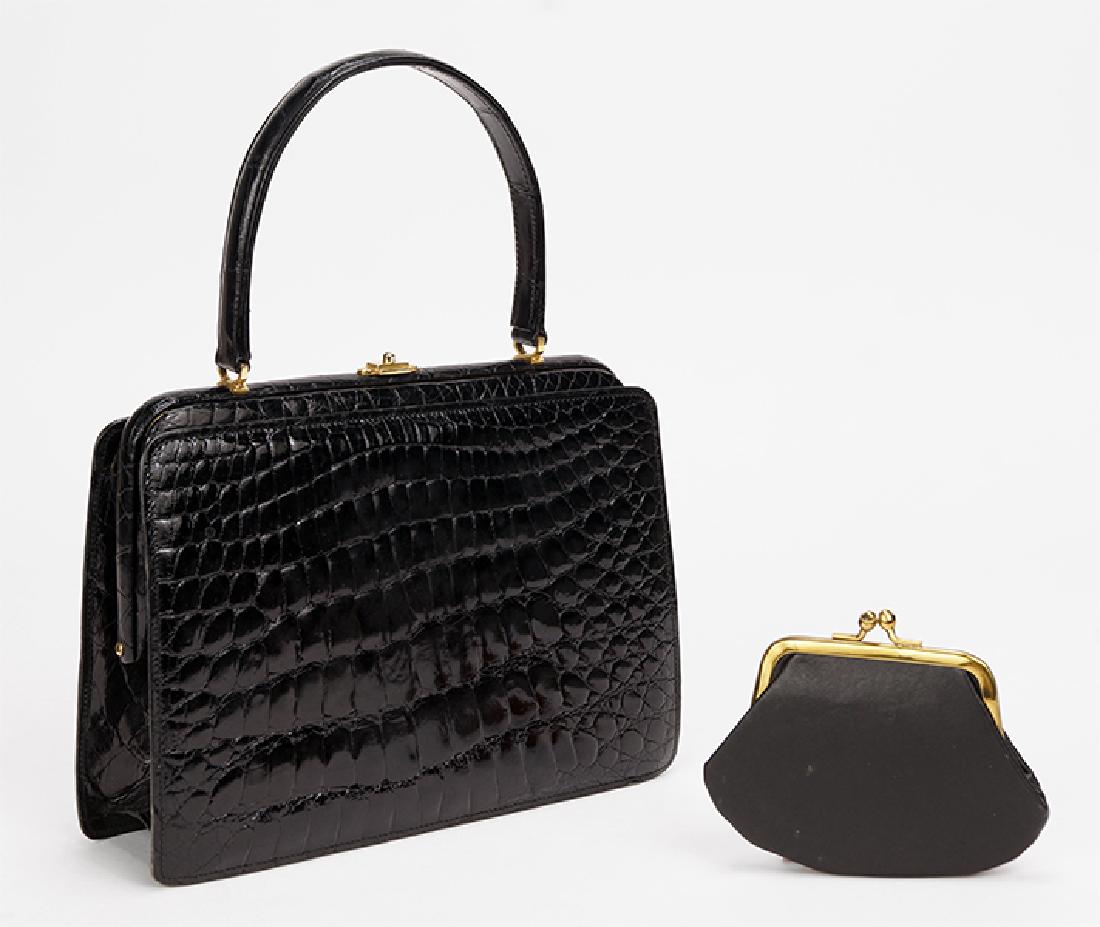 A Black Alligator Handbag. (1 of 1)