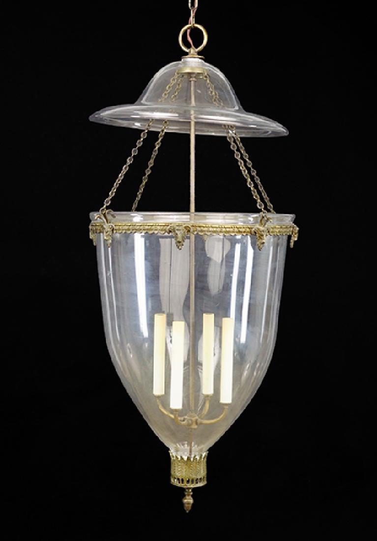 A Blown Glass Four-Light Bell Jar Fixture. (1 of 1)