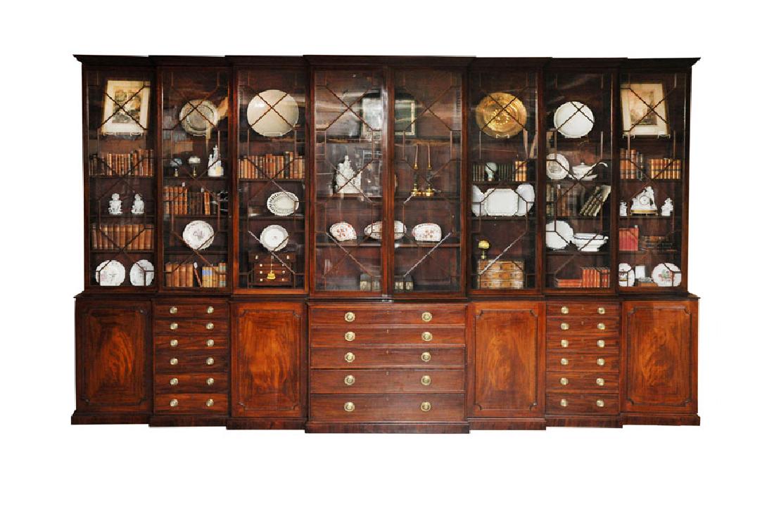 A Georgian Fine Mahogany Triple Breakfront Stepback (1 of 7)