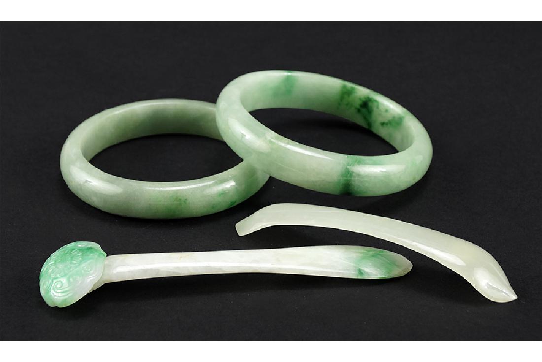 Two Chinese Jade Bangle Bracelets. (1 of 1)