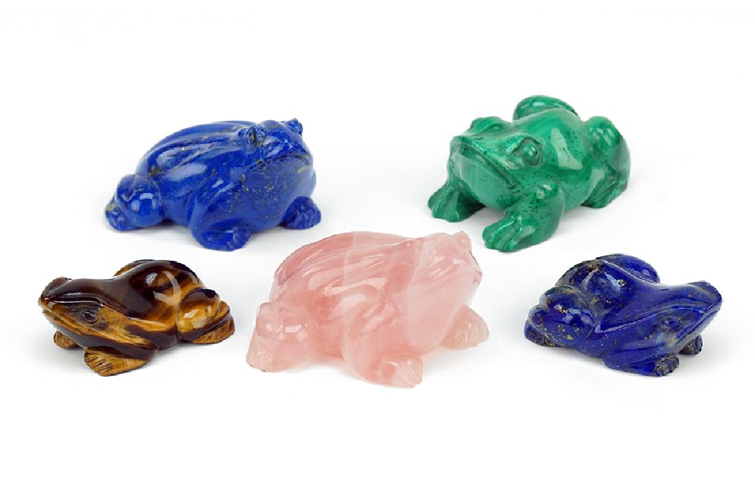 A Collection of Carved Stone Frogs. (1 of 1)