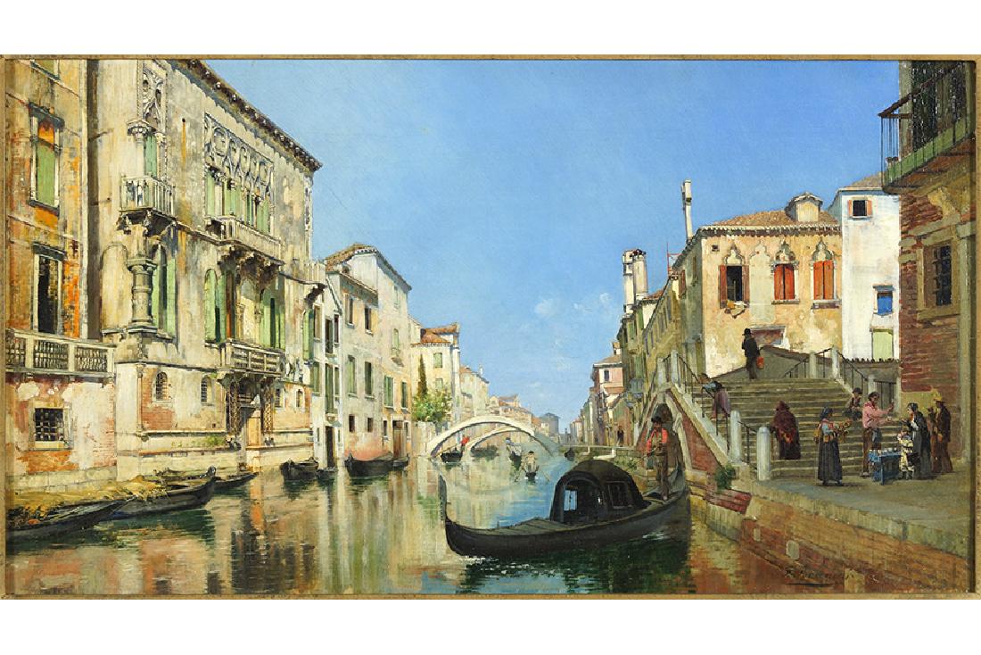 Francesco Bruneri (Italian, 1849-1926) Venetian Canal. (1 of 10)